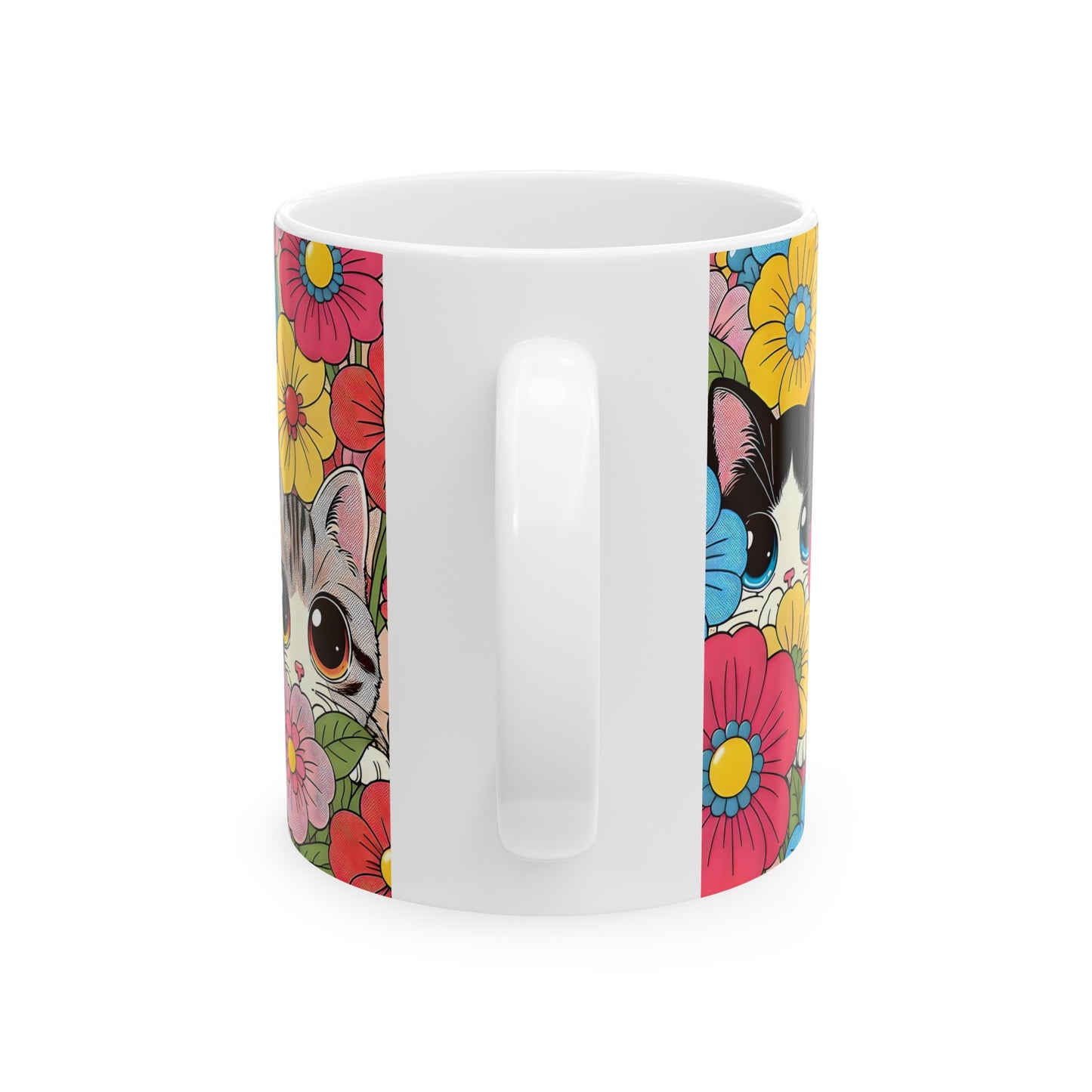 FLOWER CATS - Ceramic Mug, (11oz, 15oz)
